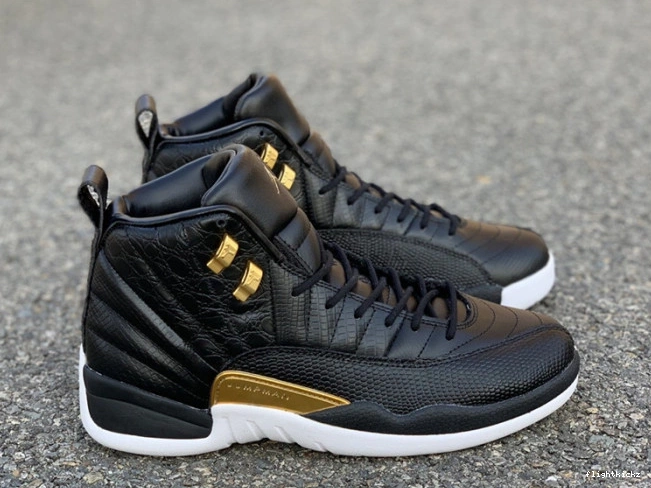 Air 'Reptile' Jordan Black 12 AO6068-007 Retro Metallic Gold-White 0719